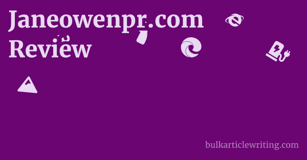 Janeowenpr.com Review 1 by