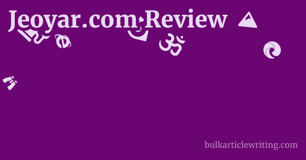 Jeoyar.com Review 1 by