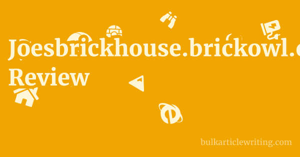 Joesbrickhouse.brickowl.com Review 1 by