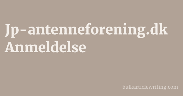 Jp-antenneforening.dk Anmeldelse 1 by