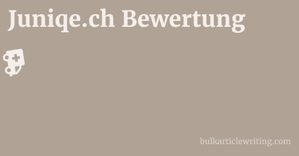 Juniqe.ch Bewertung