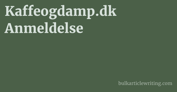 Kaffeogdamp.dk Anmeldelse 1 by