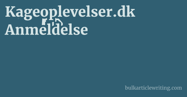Kageoplevelser.dk Anmeldelse 1 by