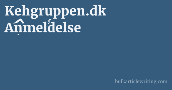 Kehgruppen.dk Anmeldelse 1 by Partners