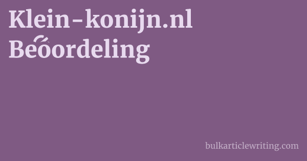 Klein-konijn.nl Beoordeling 1 by