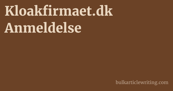 Kloakfirmaet.dk Anmeldelse 1 by Partners