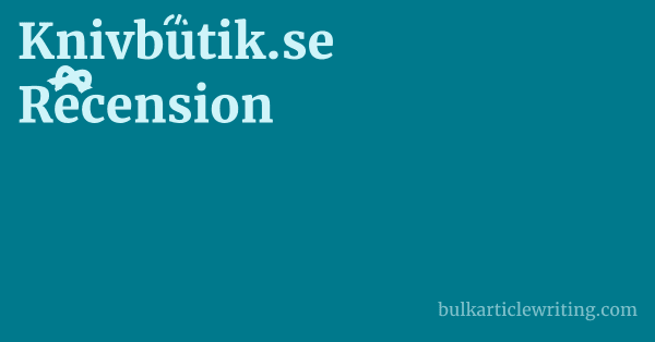 Knivbutik.se Recension 1 by
