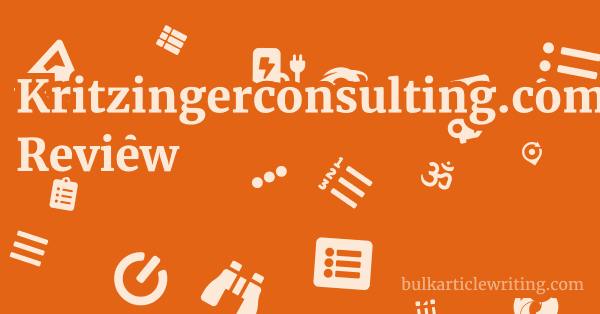Kritzingerconsulting.com Review 1 by
