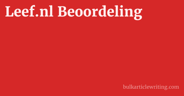 Leef.nl Beoordeling 1 by