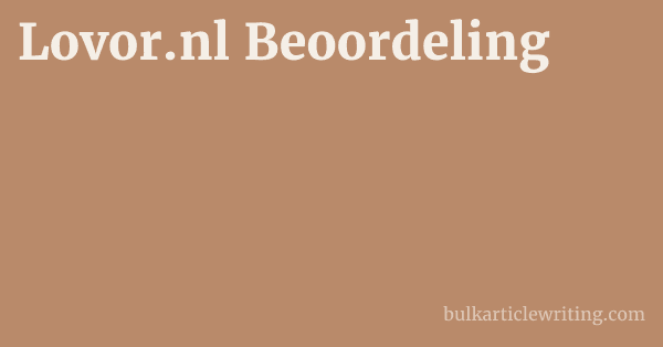 Lovor.nl Beoordeling 1 by