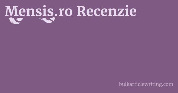Mensis.ro Recenzie 1 by