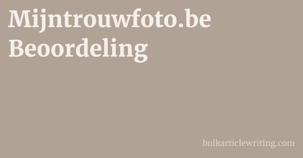 Mijntrouwfoto.be Beoordeling