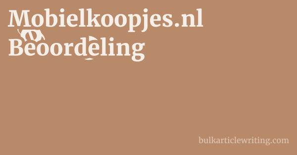 Mobielkoopjes.nl Beoordeling 1 by Partners