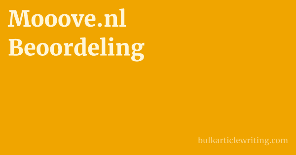 Mooove.nl Beoordeling 1 by