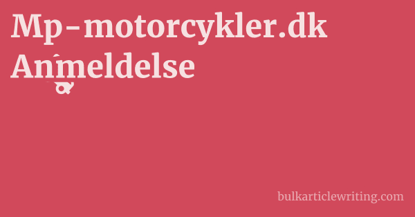 Mp-motorcykler.dk Anmeldelse 1 by