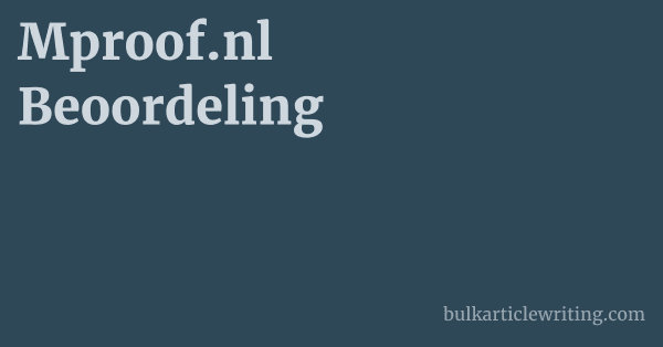 Mproof.nl Beoordeling 1 by