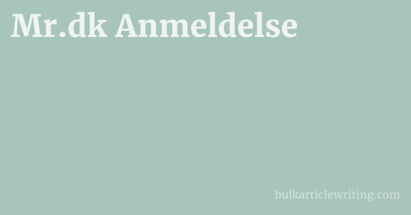 Mr.dk Anmeldelse 1 by