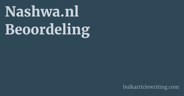Nashwa.nl Beoordeling 1 by