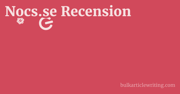 Nocs.se Recension 1 by