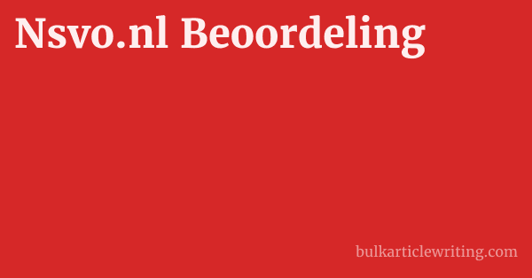 Nsvo.nl Beoordeling 1 by