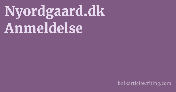 Nyordgaard.dk Anmeldelse 1 by