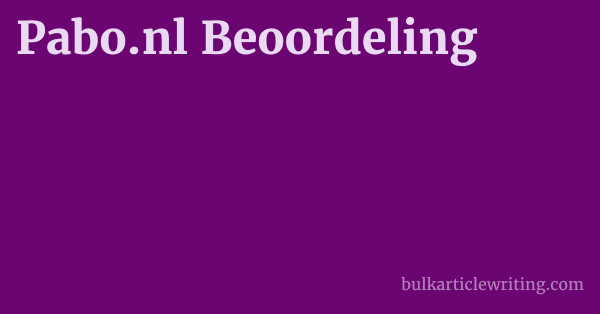 Pabo.nl Beoordeling 1 by