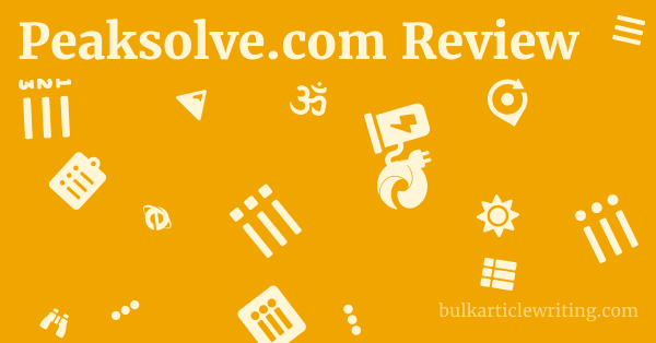 Peaksolve.com Review 1 by