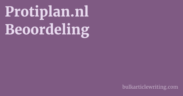 Protiplan.nl Beoordeling 1 by