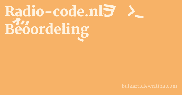 Radio-code.nl Beoordeling 1 by