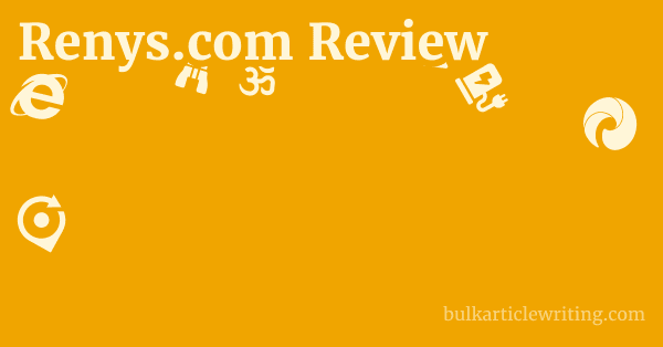 Renys.com Review 1 by