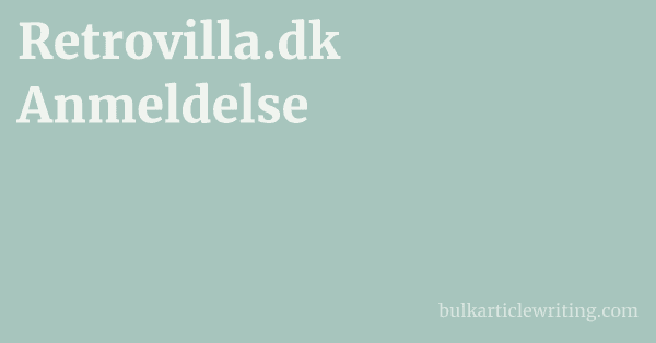 Retrovilla.dk Anmeldelse 1 by
