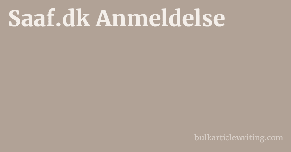 Saaf.dk Anmeldelse 1 by