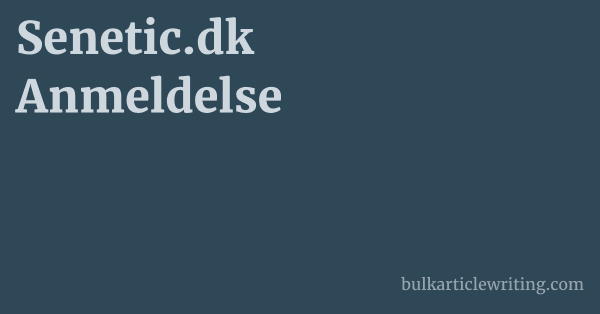 Senetic.dk Anmeldelse 1 by