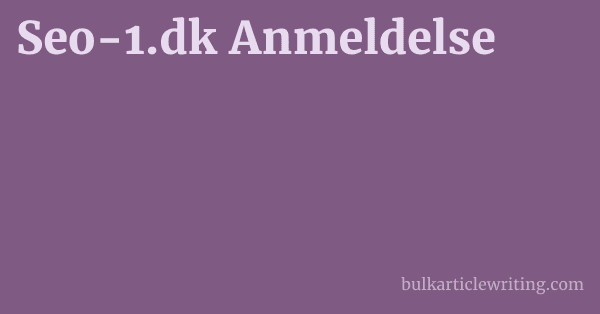 Seo-1.dk Anmeldelse 1 by
