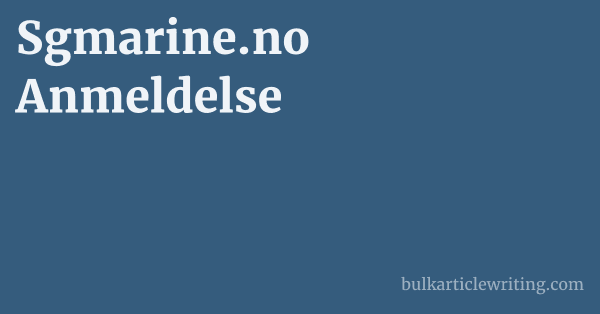 Sgmarine.no Anmeldelse 1 by Partners