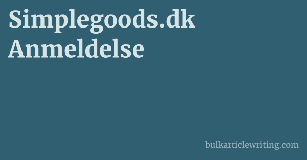 Simplegoods.dk Anmeldelse 1 by Partners