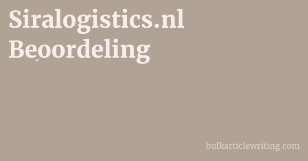 Siralogistics.nl Beoordeling 1 by