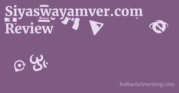 Siyaswayamver.com Review 1 by