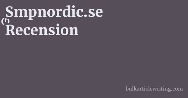 Smpnordic.se Recension 1 by
