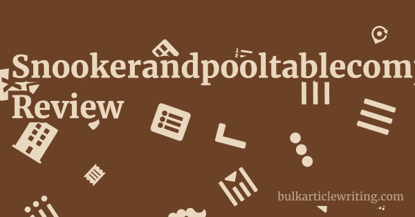 Snookerandpooltablecompany.com Review 1 by