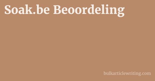 Soak.be Beoordeling 1 by