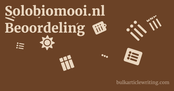 Solobiomooi.nl Beoordeling 1 by