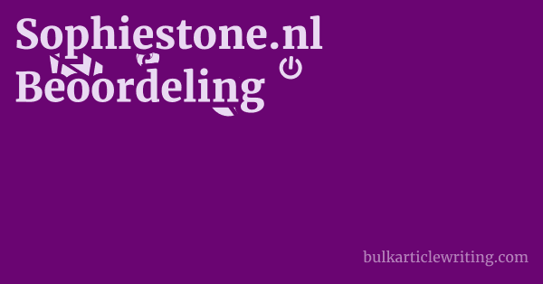 Sophiestone.nl Beoordeling 1 by