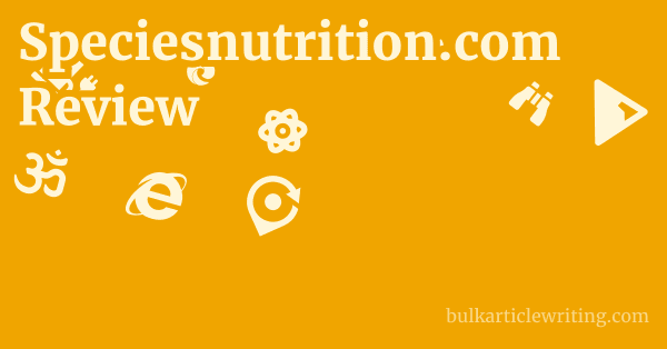 Speciesnutrition.com Review 1 by
