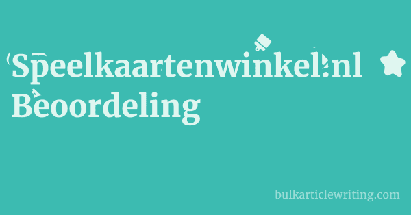 Speelkaartenwinkel.nl Beoordeling 1 by