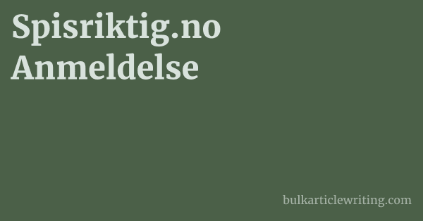 Spisriktig.no Anmeldelse