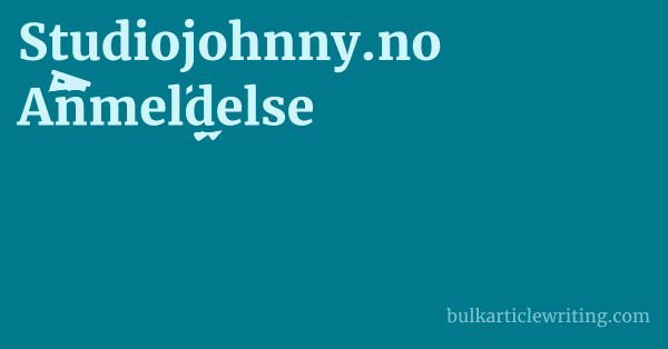 Studiojohnny.no Anmeldelse