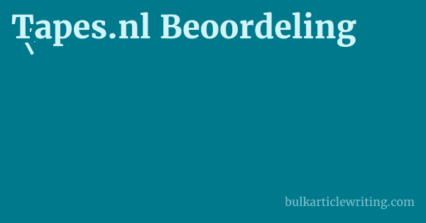 Tapes.nl Beoordeling 1 by