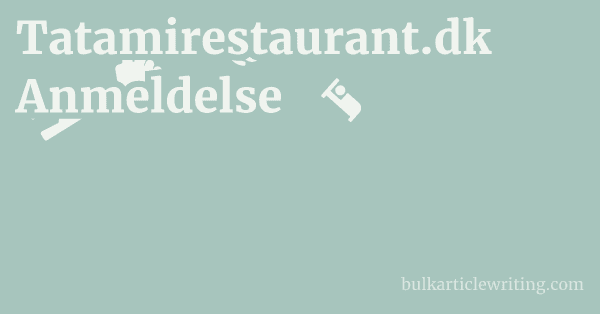 Tatamirestaurant.dk Anmeldelse 1 by