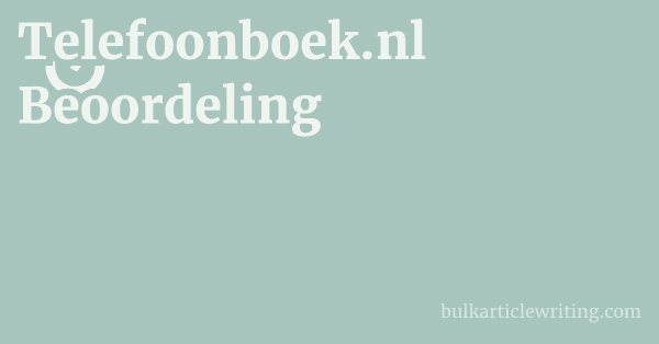 Telefoonboek.nl Beoordeling 1 by